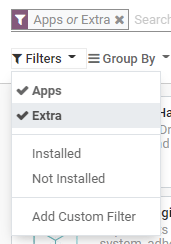 在Odoo应用中添加"额外"筛选器