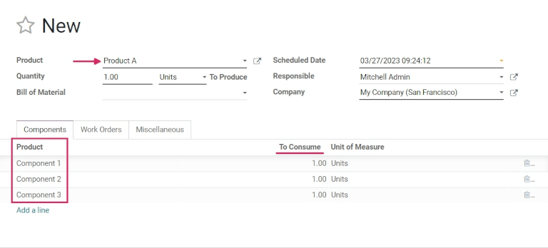 具有过期日期的产品的制造订单。