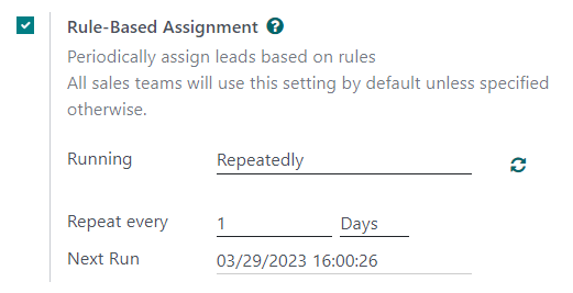 CRM 设置中的基于规则的分配设置。